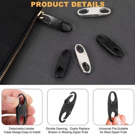 10 Pcs Clips de Mosquetón, Mini Mosqueton Llavero, Mosquetón Mini Doble, Hebilla de Cremallera de Repuesto Antirrobo,Mosquetón,S Llavero de Resorte Doble,para Viajes de Camping,Mochilas