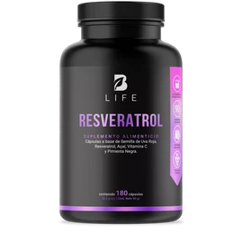 B Life Resveratrol, 180 Cápsulas | 500 mg