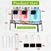 Lallisa 3 Pcs 2 Gallon Glass Drink Dispenser with Stand