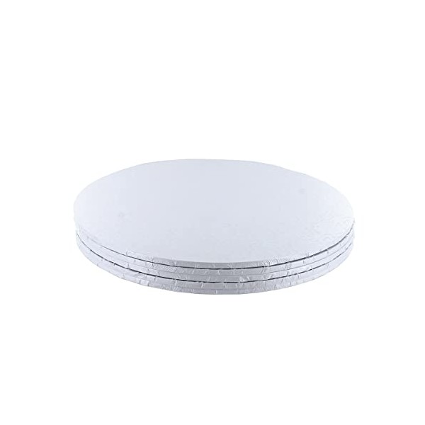 Culpitt White Masonsite Cake Board, Strong Round Cake Board, Cake Drum, 4mm Thick, Pack of 5 - 203mm, 8 Inch Round