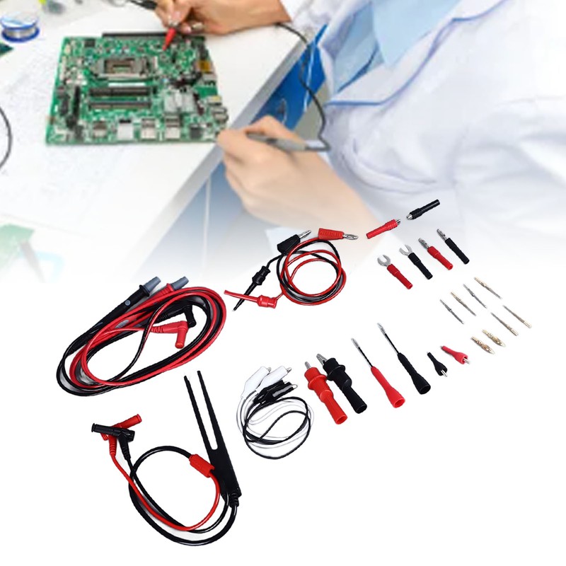 27Pcs Multimeter Test Set Electrical Hook Probes Multifunctional Replaceable Kit
