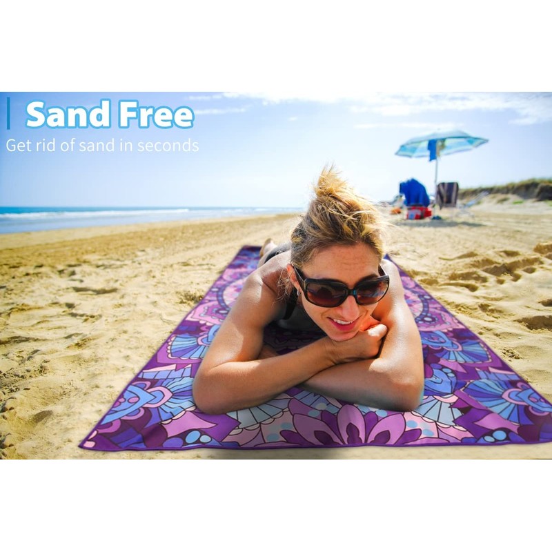 2 Pack Microfiber Lightweight Beach Towel 180x80cm Oversized Extra Large