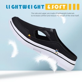 Acfoda Slip-On Slippers Women's Summer Lightweight Breathable Leisure Shoes Size 35-42, 25 Black, 39 EU