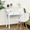 Byroce Small Writing Desk with Removable Hutch, 2-Tier Vanity Table