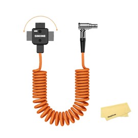 ZGCINE DT-LM D-Tap to LM 2Pin Male Coild Power Cable for Select RED ARRI and SONY Camera- 60CM/1.96FT