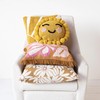 Creative Co-Op, Yellow, Cotton Punch Hook Sun Shaped Pillow with