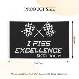 Checkered Racing Flag I Piss Excellence Ricky Bobby Flag 3d Two-Sided Printing Banner Sign For Home Garden Outdoor Indoor 3 X 5 Ft