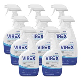 VIREX Diversey CBD540533 All Purpose Disinfectant Cleaner - Kills 99.9% of Germs and Eliminates Odors, Lemon Scent, Ready-to-Use, 32-Ounce (Pack of 8)