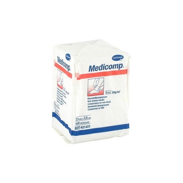 Hartmann Medicomp 7,5x7,5cm Non Sterile Pads Non-woven Swab 100 Items