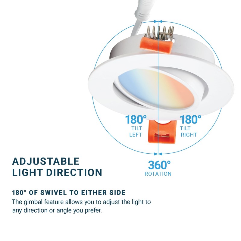 PARMIDA (12 Pack) 3 Inch 5CCT Ultra-Thin LED Adjustable Gimbal