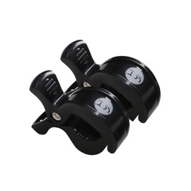 LAT Universal Pram Clips, Universal Pram Clip for Attaching Toys and Changing Clothes to Buggy, Pushchair, Baby Seat (Black x 2)