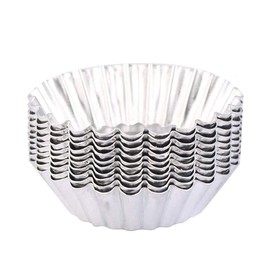 30 Piezas Molde de Tarta de Huevo, Egg Tart Molde de Aluminio con Estrías, Hecho de Aluminio, Utensilio para Hornear, Molde Herramienta para Hornear