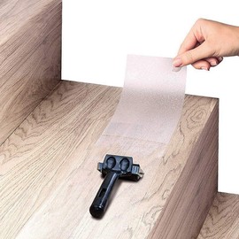 Kanemoti Stair Anti-Slip Mat, Anti-Slip Tape, 3.9 x 31.5 inches (10 x 80 cm), Anti-Slip, Indoor, Home, Bathtub, Removable, Transparent, PEVA, Waterproof, 15 Pieces, Roller Included