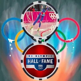 Olympics Bonnie Blair Speed Skating Olympian Collectible Poker Chip Button
