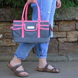 Everything Mary Craft Bag Organizer Tote, Coral - Storage Art Caddy for Sewing & Scrapbooking - Crafts Supply Carrier w/Handle for Supplies & Tools - Organization for School, Medical, Office