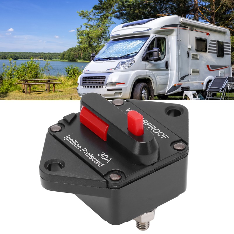DC 32V Circuit Breaker with Switch Manual Reset Waterproof for