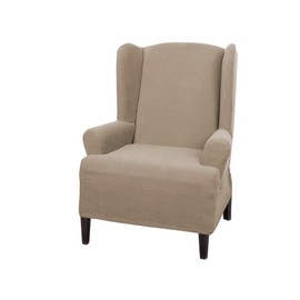 MAYTEX Pixel Stretch 1-pc Slipcover Wing Chair, Sand (4300315)