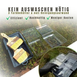 ORGAFLIX Professional Brush Set with Paint Tray 15 x 30 cm and 2 Inserts, Surface Brush 120 mm + 100 mm, Painter's Brush for Oil, Varnishes, Glaze, Restoration, Staining, Acrylic, Chalk Paint, Perfect