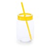 eBuyGB 1303208 Mason Jam Jars, BPA-Free Plastic, 600 ml, Yellow