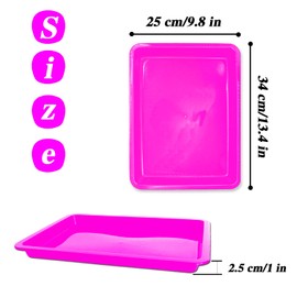 10 Pack Large Size Plastic Art Trays,5 Colors Arts and Crafts Organizer Tray,Kids Serving Tray for DIY Projects,Painting,Beads