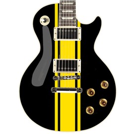 Wide Custom Racing Stripe Decal Stickers for Guitars & Basses. Colour Options Available (Yellow)