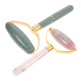 BIUDECO 2pcs Jade Roller Facial Massage Tool for Neck and Face Ergonomic Design for Skincare and Relaxation Salon Massage Tools for Enhanced Absorption and Skin Tone Improvement