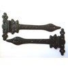 Black Antique Ornate Fleur-De-Lys Hinges - 9" (229mm) - 1