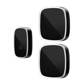 SK Depot® Wireless Doorbell, Waterproof Doorbell with LED Flash 1000 Feet Operating Range, 36 Melodies, 4 Level Volume Doorbell (1 Button + 2 RECEIVERS, Black)