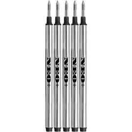 NEO+ 5 x Pen Refills Compatible with Mont Blanc Rollerball Pens of Lines: Solitaire, Noblesse, Generation, Scenum, Bohème, Classic and StarWalker, Jinhao, Gullor Rollerball Pen (5 Black Ink Refills)