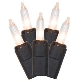 Vickerman 50 Light LED Warm White Dura-Lit Mini Lights, Black Wire