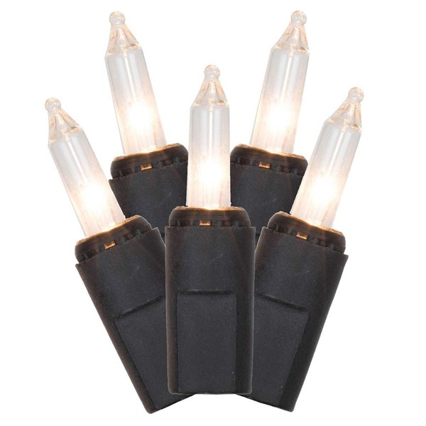 Vickerman 50 Light LED Warm White Dura-Lit Mini Lights, Black