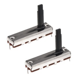 QUARKZMAN Pack of 2 Straight Single Linear Slider Potentiometer 3 Pin B10K 35 mm (L) 20 mm Hub 20 mm Handle Fader Variable Resistors Mixer Electronic Potentiometer for Dimming