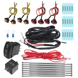 X AUTOHAUX 1 Set Universal ATV UTV Street Legal Kit with Flasher Relay Wiring Harness LED Light Turn Signal Rocker Switch for Off-Road Side by Side