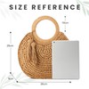 EVEOUT Women's Round Straw Handbag Summer Fashion Crochet Beach Bag