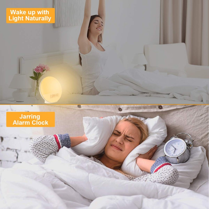 Cadrim Wake up Light, Natural Sunrise Simulation Alarm Clock Sunset