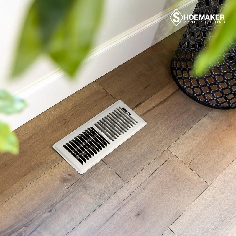 Shoemaker 4x12 Floor Register – Warm White Heavy Duty Metal