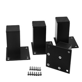 Saim 4Pcs 3inch Metal Furniture Legs, Square Metal Cabinet Support Foot for Sofa，Cabinet,Bookshelf,Bed and Table - Black