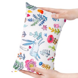 LeoreHu Kids Lunch Nap Pillow Mini Car Pillow Adult Neck Pillow Auxiliary Pillow Versatile Mini Pillow (Rabbit Flower)