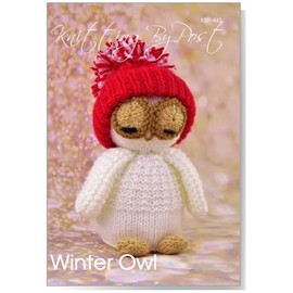 Knitting by Post Knitting Pattern Winter Owl from Our Cute Bird is a Hoot to Make and Ready for The Festive Season in White, Red and Brown