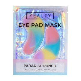 YEAUTY Paradise Punch Cloth Mask - Moisturising Eye Mask with Papaya, Hyaluronic & Cactus Pear - Tropical Care Boost for Radiant Skin - Vegan Eyepads for All Skin Types - 1 Pair