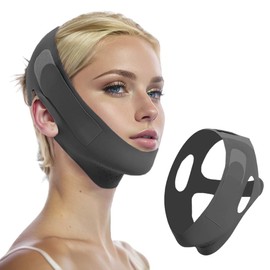 SexxLady Wiederverwendbarer Chin Strap,V-förmiges Kinn Gesichtsstraffungsband,Face-Lifting Maske für Frauen,Schwarz
