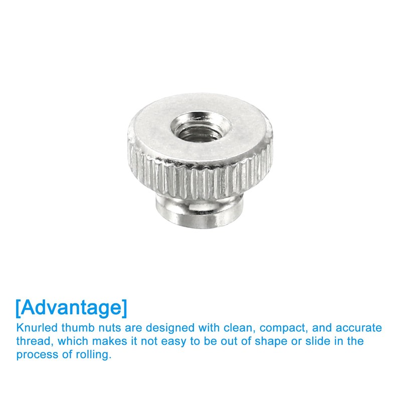 sourcing map Knurled Thumb Nuts, 8Pcs M4 Carbon Steel Nut