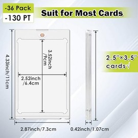 130PT - Tarjeteros magnéticos para tarjetas de intercambio, 36 unidades, soporte One Touch para una tarjeta, protectores gruesos para tarjetas de béis