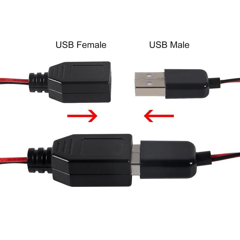 8PCS USB to Alligator Clip Adapter Cable Male USB to