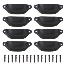 Fydun Antique Pull, Vintage Shell Shape Pulls, Pull Handles for Cupboard, Drawer, Door, Bookcase, Cupboard, Drawer (Black)