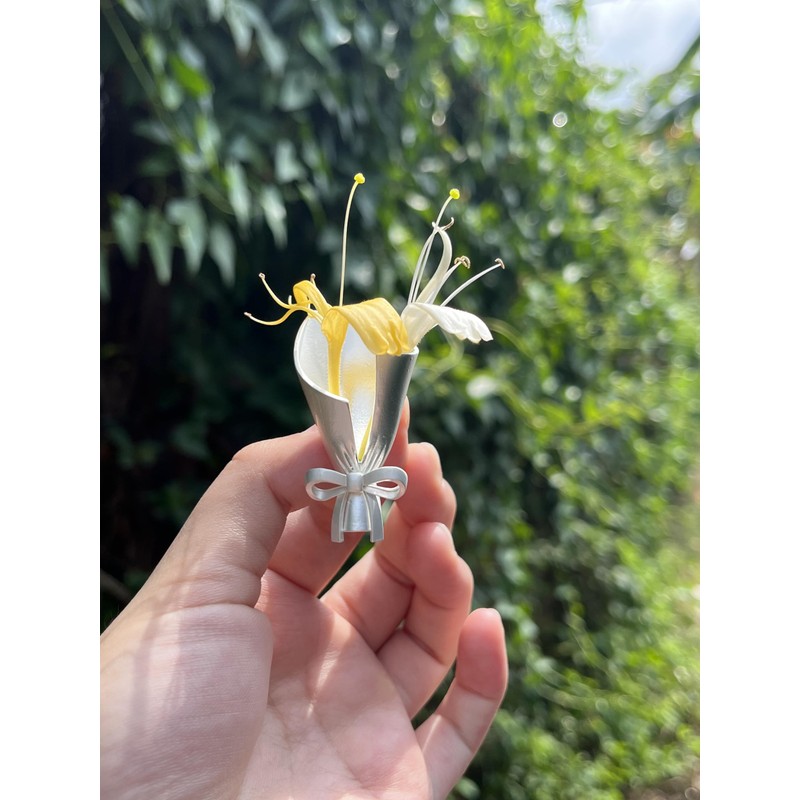 MIUPOO Flower Insert Brooch,DIY Corsage Brooch Accessory,Wearable Metal Flower Bouquet