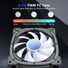 COOLSONIC 3-Pack 120mm ARGB PC Fans 2200RPM 75CFM,4pin PWM High