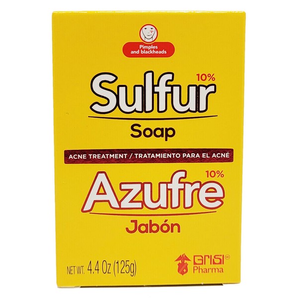 Grisi Sulfur Facial Soap / Jabon de Azufre, Acne Treatment with Lanolin. 4.4 oz