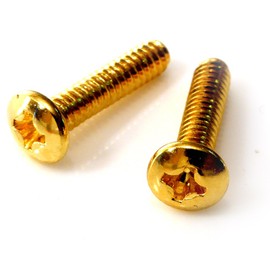 Gold guitar switch screws dome head packs of 2