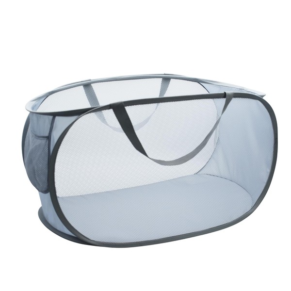 Pop Up Laundry Hamper,Collapsible Horizontal Baskets with Handles & Side